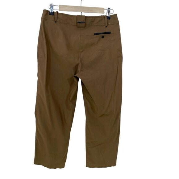Jamie Sadock Capri Pants Womens Size 8 Brown Stretch Nylon‎ Zip Pockets Golf - Picture 2 of 7